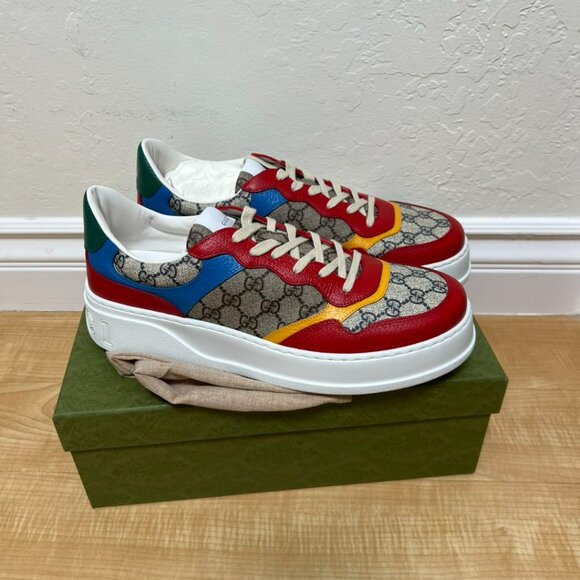 GUCCI GG SNEAKER BEIGE RED BLUE - Picture 7 of 8